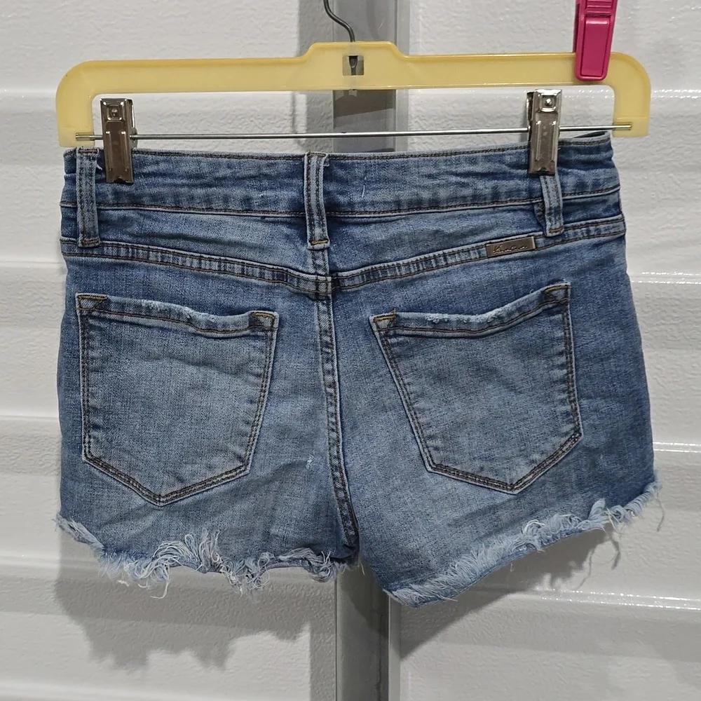 Kancan Denim Shorts Women's Small Blue Distressed - Picture 6 of 15